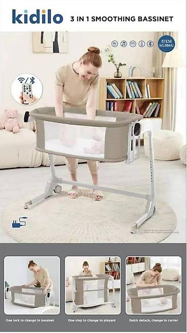 Nənnilər: 🤱 İdeal Yan Bağlanan Beşik – Avtomatik Yellənmə Funksiyası ilə! 👶 — 3