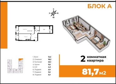 дом для большой компании: 2 комнаты, 82 м², Элитка, 2 этаж, ПСО (под самоотделку)