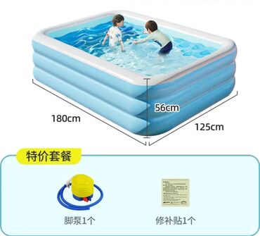 сдаю бассейн: Бассейн надувной 
Размеры 1.80 ×1.25× 56
в комплекте насос и клей