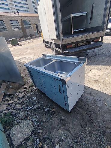 Restoran, kafe avadanlığı: Paslanmayan poladdan iki gözlü peşəkar mətbəx moydadır - Material — 2