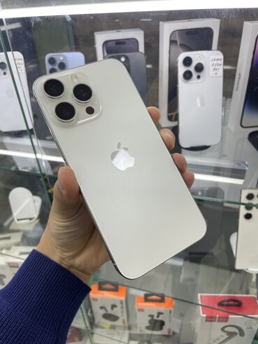 айфон 16 про макс бу цена: IPhone 15 Pro Max, Колдонулган, 256 ГБ, Ак, Коргоочу айнек, Каптама, Бөлүп төлөө менен, 87 %