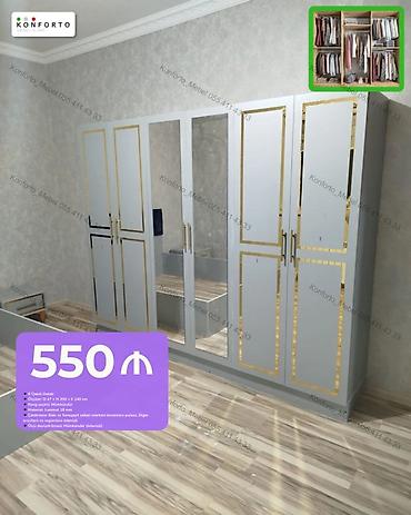 8 qapılı paltar dolabı - Ölçü: D 47 × H 200 × E 240 sm - Rəng seçimi
