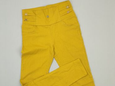 czerwone spodnie materiałowe z lampasami: Material trousers, S (EU 36), condition - Very good