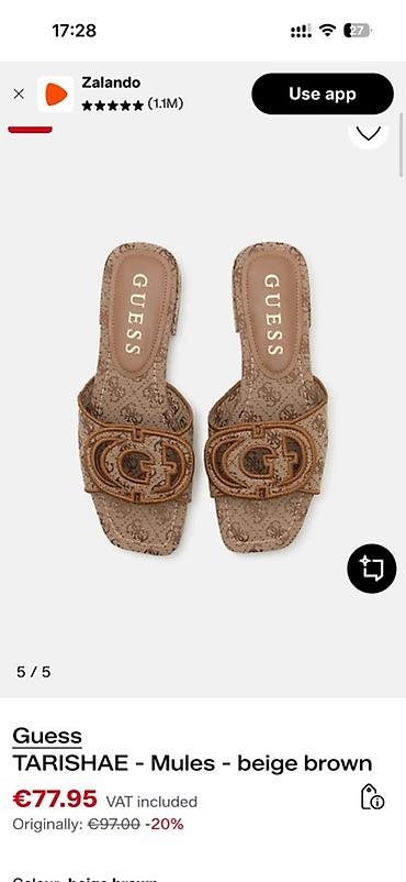 Basanoşka və səndəllər: Guess, Ölçü: 38, rəng - Qəhvəyi, Yeni — 4