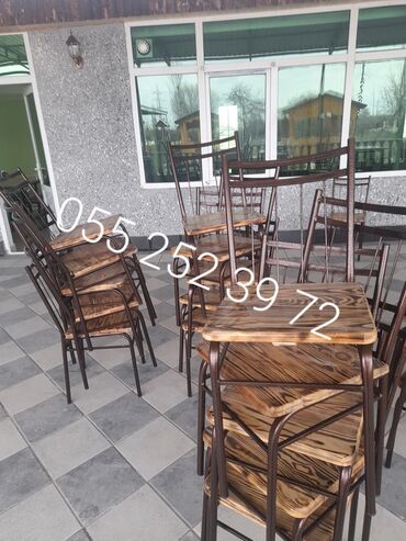 Masa və oturacaq dəstləri: Qonaq otağı üçün, Yeni, Açılmayan, Kvadrat masa, 4 stul — 24