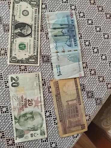 1 dollar alanlar: Kolleksiya üçün müxtəlif ölkələrə aid köhnə kağız pul dəstəsi Tərkib — 1
