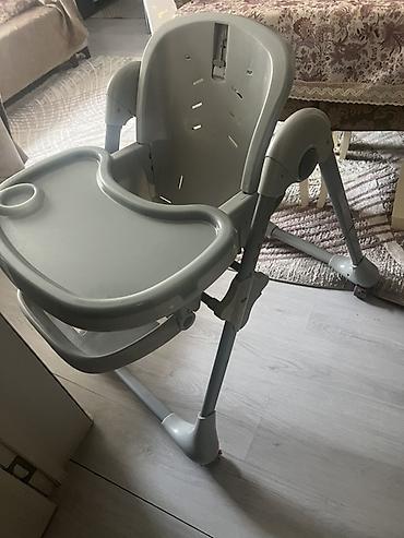 uşaq yemək stulu: Uşaq yemək stulu – boz rəngdə, tənzimlənən və praktik model — 1