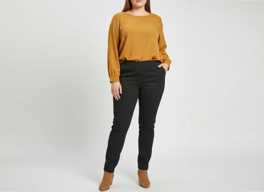 jeans lidl: Esmara, Spodnie materiałowe damskie, rozmiar 6XL