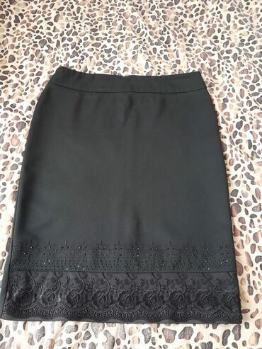 джинсовые юбки на пуговицах: 5XL (EU 50), цвет - Черный