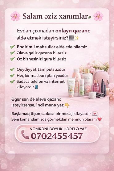 evde qablaşdırma işi: Kosmetoloq tələb olunur, Faiz, Təcrübəsiz, Təlim — 3