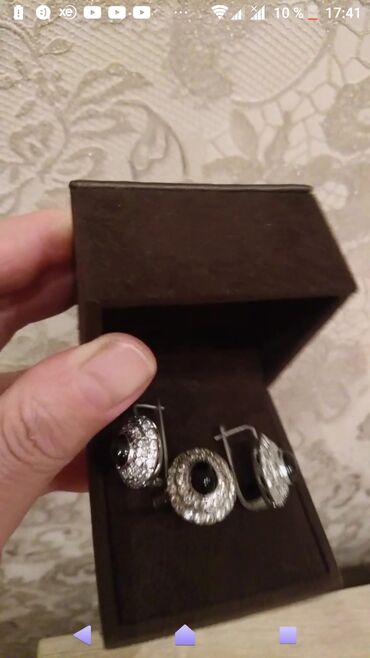обручальное кольцо: Комплект под серебро, камни цирконовые m.Neriman nerimanov размер 18.5