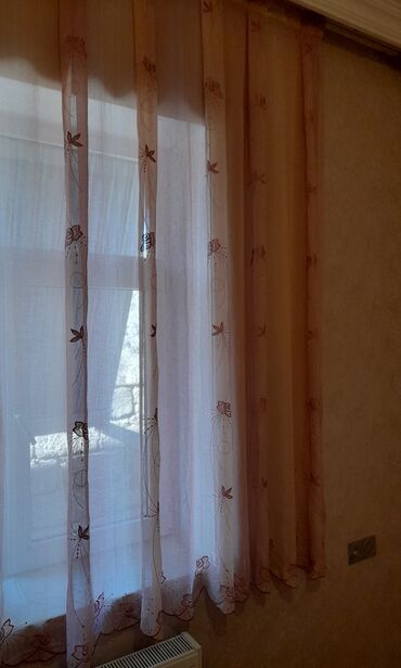 işlənmiş perde: Тюль, цвет - Розовый