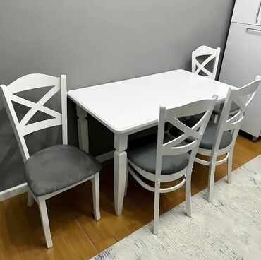 stol stul metbex: Mətbəx üçün, Yeni, Dördbucaq masa, 4 stul