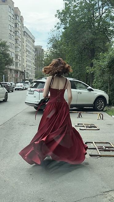 на выпускной: Вечернее платье, Пышное, Длинная модель, Атлас, Без рукавов, Корсет, XS, S — 2