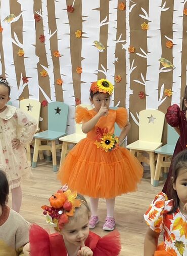 платья на осенний бал на прокат: Детское платье, цвет - Оранжевый