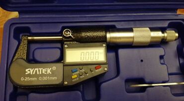 Mikrometrlər: Elektron mikrometr.Model SYATEK. Ölçmə imkanı :00-25 mm Tamamilə — 6