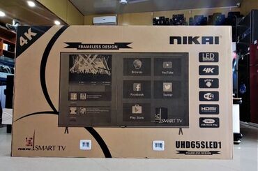 ucuz telvizorlar: Yeni Televizor Nikai 65" 4K (3840x2160), Ödənişli çatdırılma