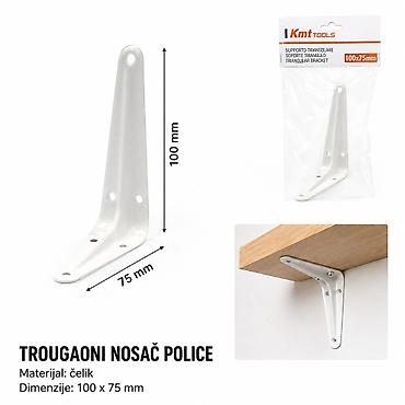 KMT Trougaoni nosač bela 9364577 Praktičan trougaoni nosač police za