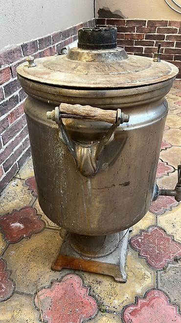 disqi sam: Böyük həcmli köhnə tip samovar 40 l çayxana qazanı - Material: metal — 3