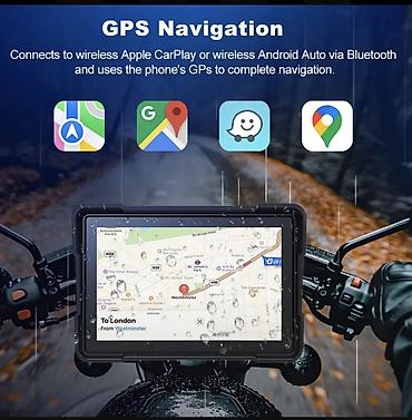 gps avto: Motosiklet üçün 5 düymlük CarPlay/Android Auto naviqasiya sistemi + 2x — 3