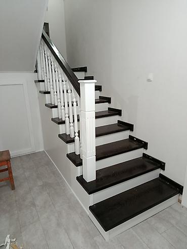 Деревянные лестницы: Деревянная лестница Для дома, Форма лестницы: П-образная — 5