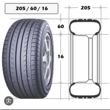 арзан машина ошто: 205 60 r 16 сатылат 4 шт абалы жакшы