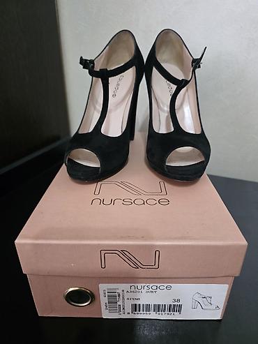 Айымдардын бут кийими: Туфли Nursace A36201 SUET - Цвет: siyah (черный) - Размер: 38 - — 1