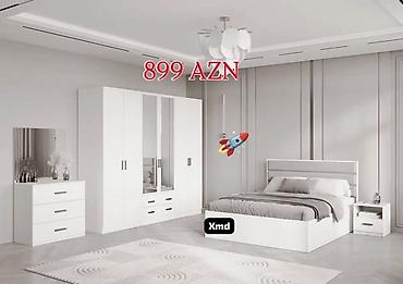 daraq desti: Yataq otağı mebel dəsti – 899 AZN Ağ rəngli, minimal dizaynlı tam — 1