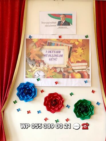 Digər ev dekoru: Bayraq gülləri. Şəkilləri çevirin zəhmət olmasa. Zəfər günü tablosu — 17
