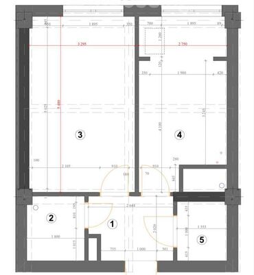 1 2 комнатная квартира: 1 комната, 41 м², 14 этаж