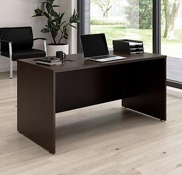 Masa – ofis üçün, minimalist dizaynlı, tünd qəhvəyi rəngdə Ölçülər