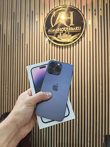 iphone usb: IPhone 14 Pro Max, 256 GB, Deep Purple, Zəmanət, Simsiz şarj, Face ID — 1