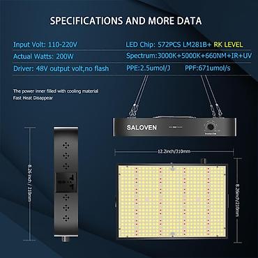 alko pro 140: SALOVEN LED grow svetlo za biljke – puna spektralna rasveta sa — 6