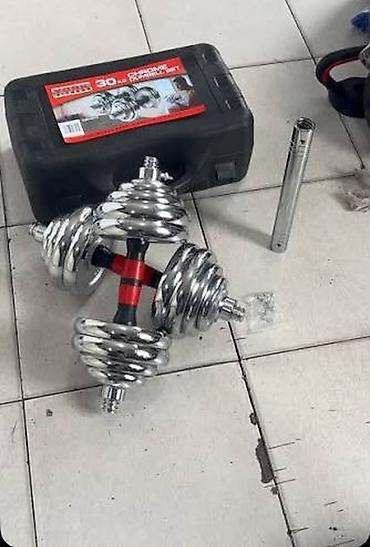 ştanq daşları: Məhsul: York Fitness 30 kq Chrome Dumbbell Set - Xrom örtüklü dəmir — 4