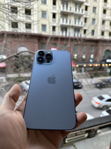 Apple iPhone: IPhone 13 Pro Max, 256 GB, Sierra Blue, Simsiz şarj, Face ID