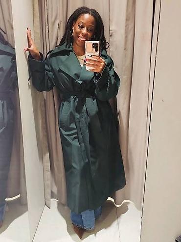 palto zara: Оригинальный брендовый тренч Zara (Изумрудный / Water Repellent) — 2