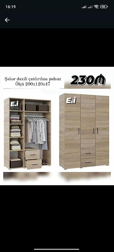 siyirme: Yeni, 3 qapılı, Siyirməli, Açılan, Düz dolab — 1