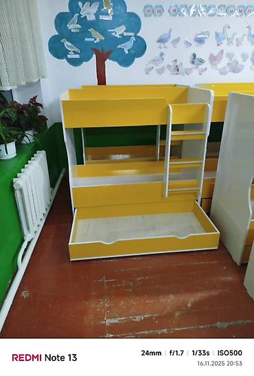 Двухъярусные детские кровати: Детская многоярусная кровать для детских садов (4 спальных места) - — 3