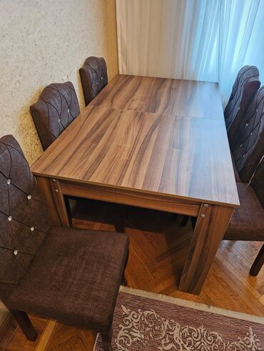 Digər mebel: AmlAçılan masa 6 stul 270azn. Yaxşı vəziyyətdədi. Unvan 8mkr (0538)
