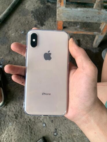 продаю китайский айфон: IPhone Xs, Б/у, 64 ГБ, Золотой, Чехол, Защитное стекло, 83 %