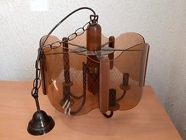 alat za mobilne telefone: Luster mesing, drvo, staklo, 42cm Sirina lustera je 42cm, sa pet — 1