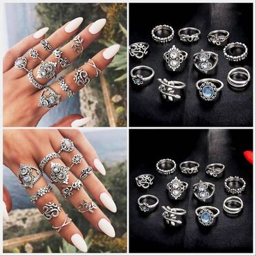 украшения кольца: Кольца, набор колец, фаланговые модные - ретро стиль - 11 шт, цена