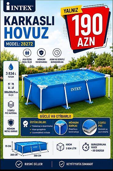 Hovuzlar: Yeni Şişmə hovuz Intex, 4.1 - 5 m, 3501 - 4000 l — 4