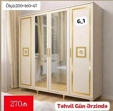 Ev üçün mebel: 4 qapılı paltar dolabı – G_1 model - Ölçü: 200 × 160 × 47 sm - 4 qapı — 2