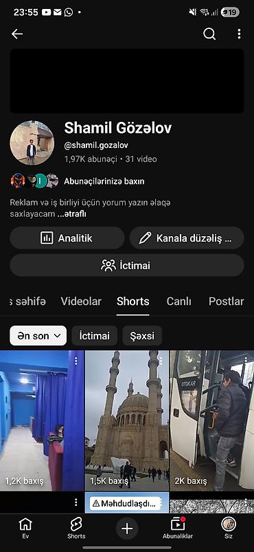 Digər xidmətlər: Xidmət: YouTube kanalında reklam yerləşdirilməsi və əməkdaşlıq — 2