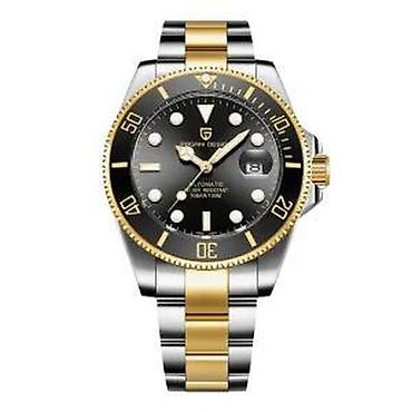 Ručni satovi: PAGANI DESIGN PD-1639 - 43mm -Zlatna/Crna- Rolex Submariner Potpuno — 10