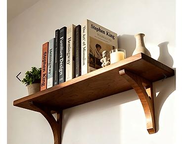 Police: Drvena zidna polica sa konzolama - Materijal: puno drvo — 4