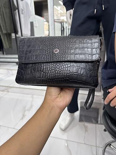 leather country: Мужская кожаная барсетка + кошелёк в комплекте - Материал: фактурная — 3