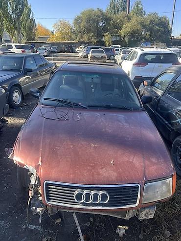запчасть ауди а4: Audi 100 C4 (седан), бордовый цвет, на разбор или под восстановление — 3