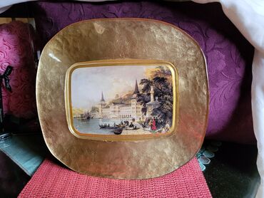 Kuhinjski setovi: Tanjir nov vintaz slika u staklu,rucni rad. univerzalan. Turski — 2